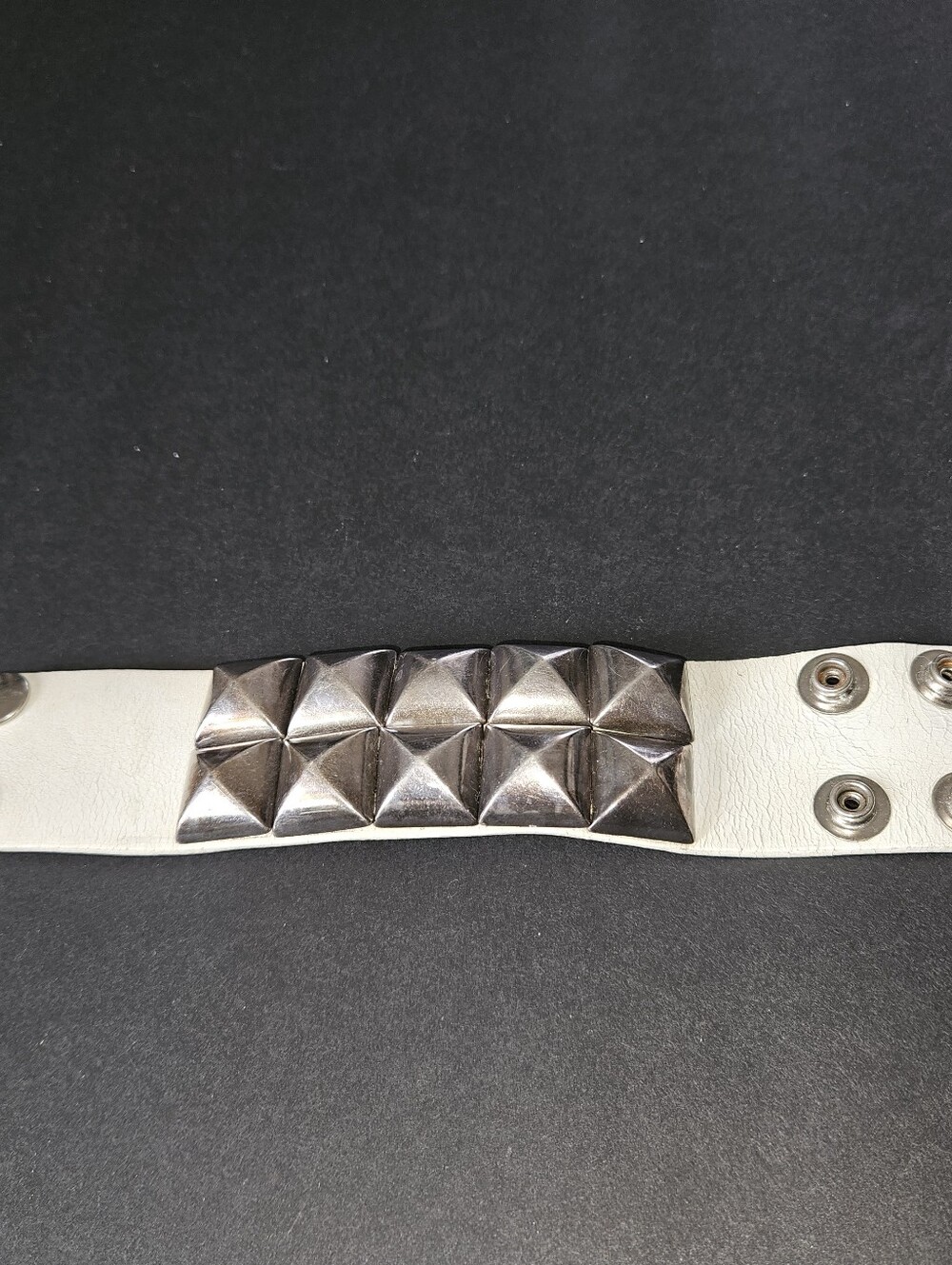 Streets Ahead White Studded Cuff Bracelet - Picture 7 of 8